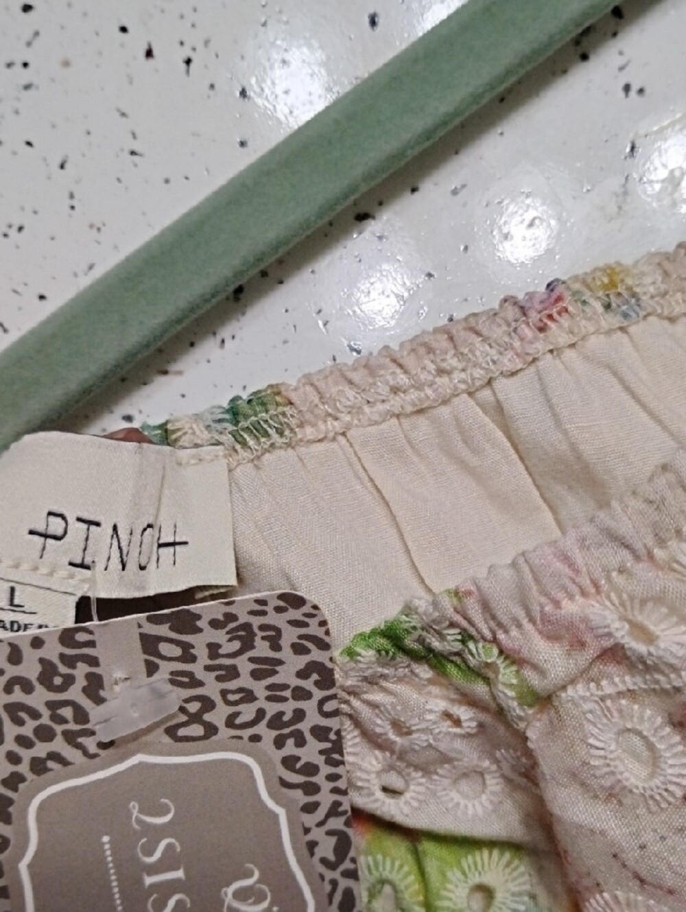 Pinch Pastel Eyelet Puff-Sleeve Floral Dress in Pink, Green, Blue - Picture 2 of 6